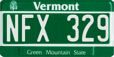 VT license plate NFX329