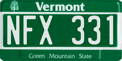 VT license plate NFX331