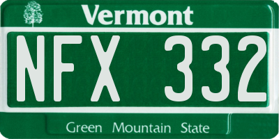 VT license plate NFX332
