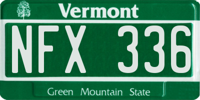 VT license plate NFX336