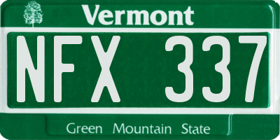 VT license plate NFX337