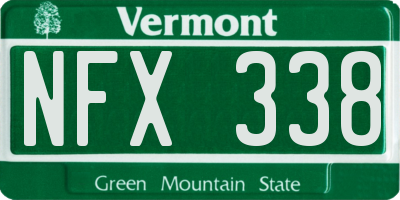 VT license plate NFX338
