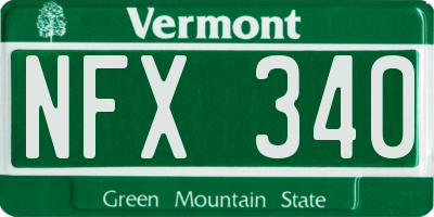 VT license plate NFX340