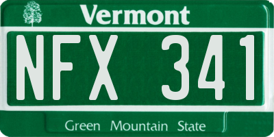 VT license plate NFX341
