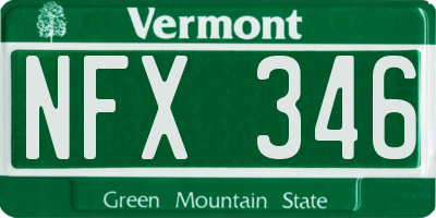 VT license plate NFX346