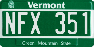 VT license plate NFX351