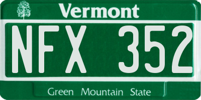 VT license plate NFX352