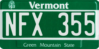 VT license plate NFX355