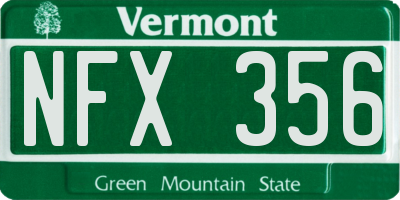 VT license plate NFX356