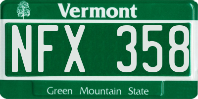VT license plate NFX358