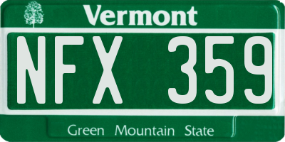VT license plate NFX359