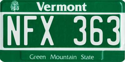 VT license plate NFX363