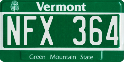 VT license plate NFX364