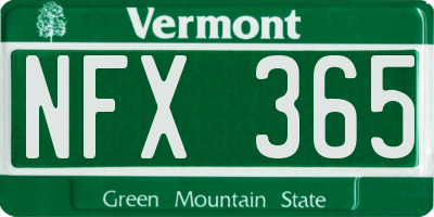 VT license plate NFX365