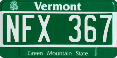 VT license plate NFX367