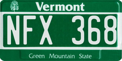 VT license plate NFX368