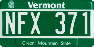 VT license plate NFX371