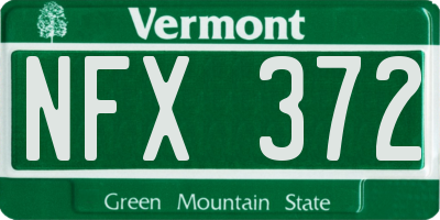 VT license plate NFX372