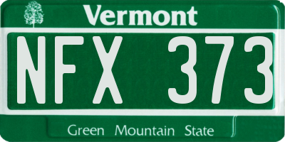 VT license plate NFX373