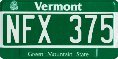 VT license plate NFX375