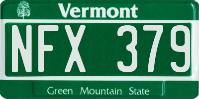 VT license plate NFX379