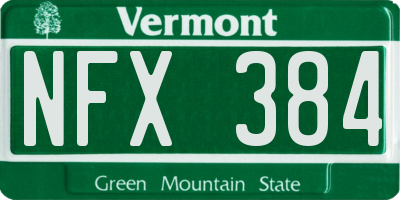 VT license plate NFX384