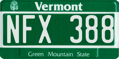 VT license plate NFX388