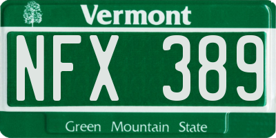VT license plate NFX389