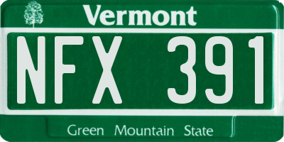VT license plate NFX391