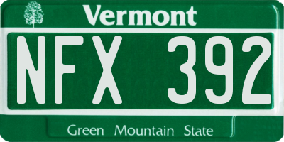 VT license plate NFX392