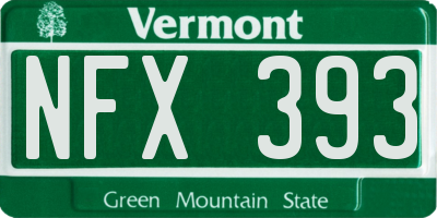 VT license plate NFX393