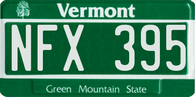 VT license plate NFX395