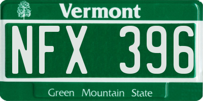 VT license plate NFX396