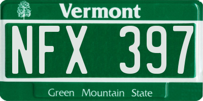 VT license plate NFX397