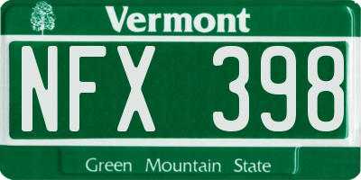 VT license plate NFX398