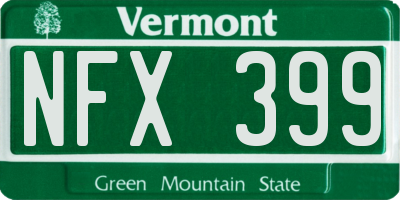 VT license plate NFX399