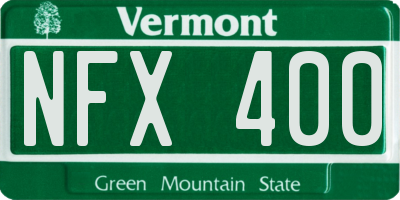 VT license plate NFX400