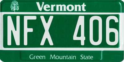 VT license plate NFX406