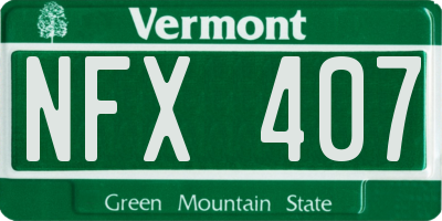 VT license plate NFX407