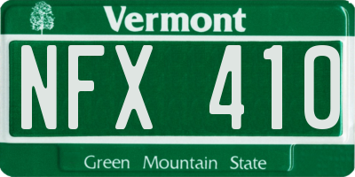 VT license plate NFX410