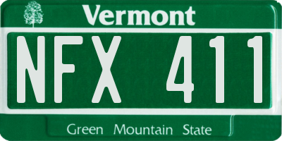VT license plate NFX411