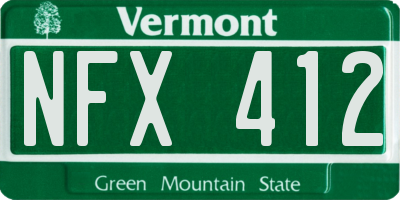 VT license plate NFX412