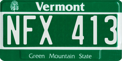 VT license plate NFX413