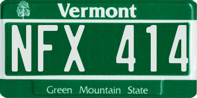 VT license plate NFX414