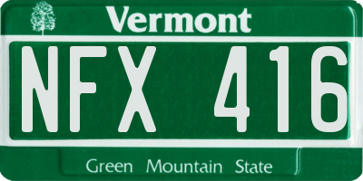 VT license plate NFX416