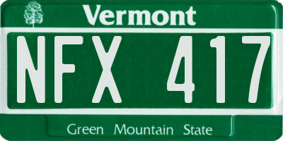 VT license plate NFX417