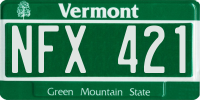 VT license plate NFX421