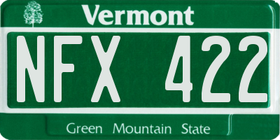 VT license plate NFX422