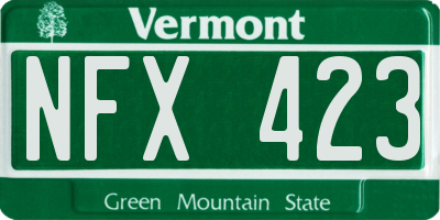 VT license plate NFX423