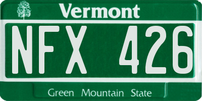 VT license plate NFX426